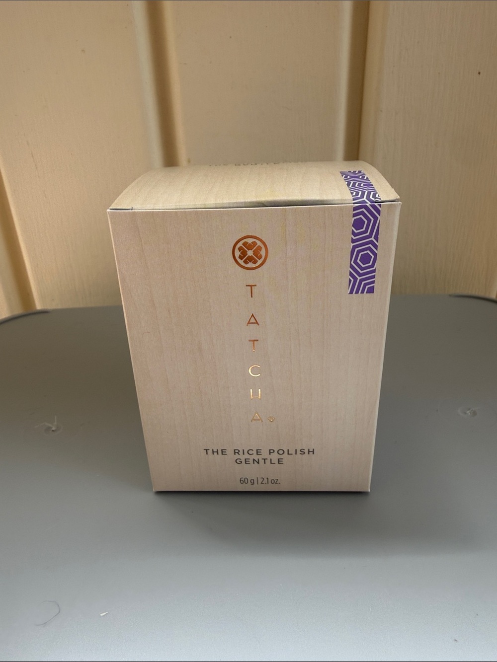 Tatcha Rice Polish Gentle - Beige and Purple Box